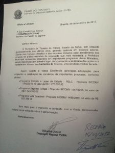 Verbas para Teixeira de freitas