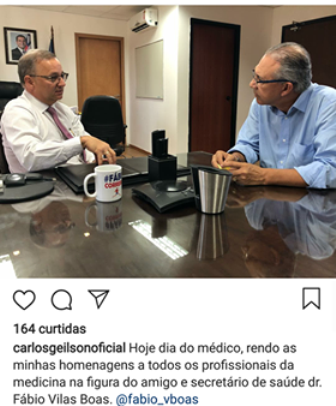 Geilson publica foto com Fábio Vilas-Boas no Dia do Médico