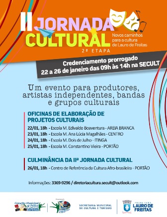 Segunda etapa da Jornada Cultural de Lauro de Freitas começa hoje