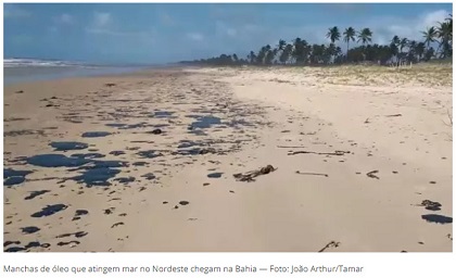 MPF e MPBA acionam União e Ibama e cobram medidas emergenciais para conter mancha de óleo na Bahia