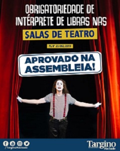 Projeto que obriga salas de teatro da Bahia a colocarem interprete de Libras é aprovado