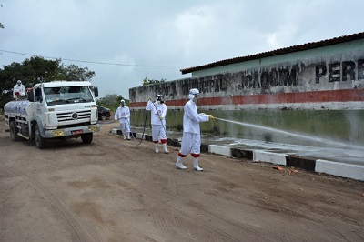 Prefeitura realiza desinfecção em unidades de saúde e ambientes públicos