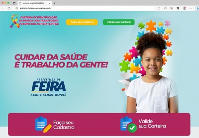 Prefeitura de Feira de Santana lançará site para emissão de carteira de identificação para pessoas autistas